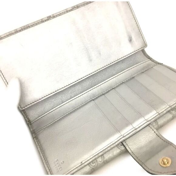 GUCCI Shima Heart Logo Clip Leather Long Bifold Wallet /S0930 - Picture 5 of 8